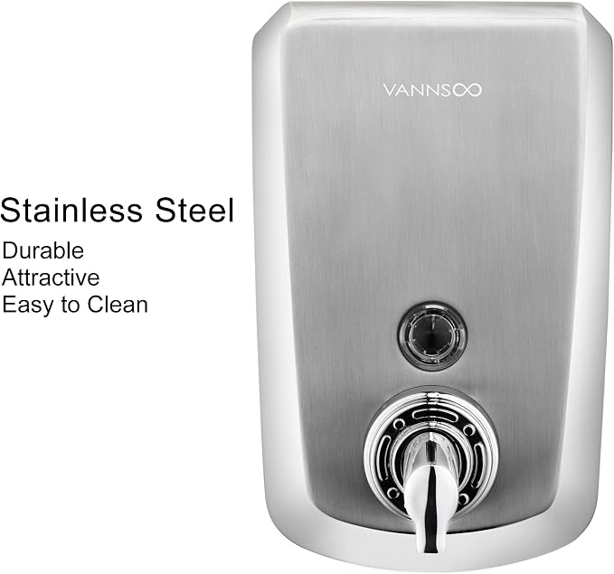 Commercial Wall Mount Stainless Steel Foam Soap Dispenser, 40 oz Industrial - Image 2