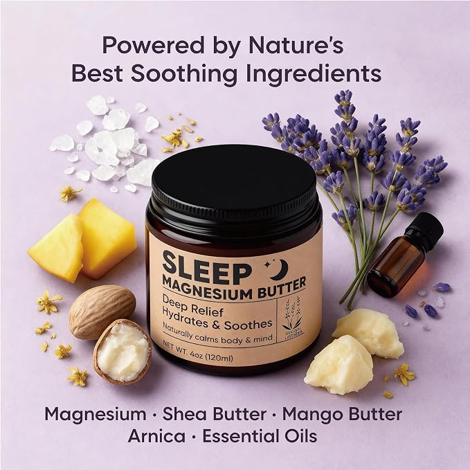 Magnesium Butter for Sleep, Nighttime Magnesium Cream for Leg & Foot – - Image 2