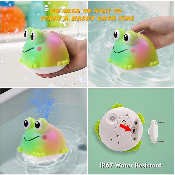 Light Up Bath Toy Sprinkler for Babies, Rechargeable Bathtub Pool Water Toys - Image 5