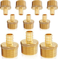 10-Pack HeSun PEX Fittings, 3/4" PEX x 1" Male NPT, Brass Crimp Male Adapter by HeSun