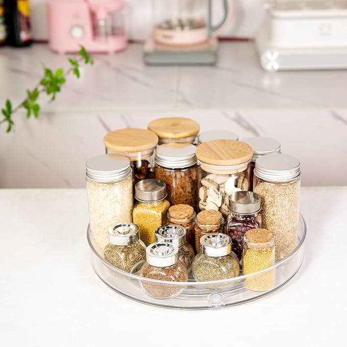4 Pack Lazy Susan 9.2" Inch Turntable Organizer Pantry Organization and Storage - Image 5