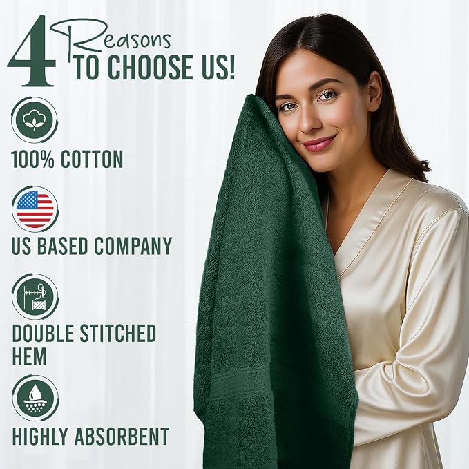 RIVERSIDE 100% Ring Spun Cotton Large Bath Towels Set of 4, 27 x 54 – Quick Dry - Image 5