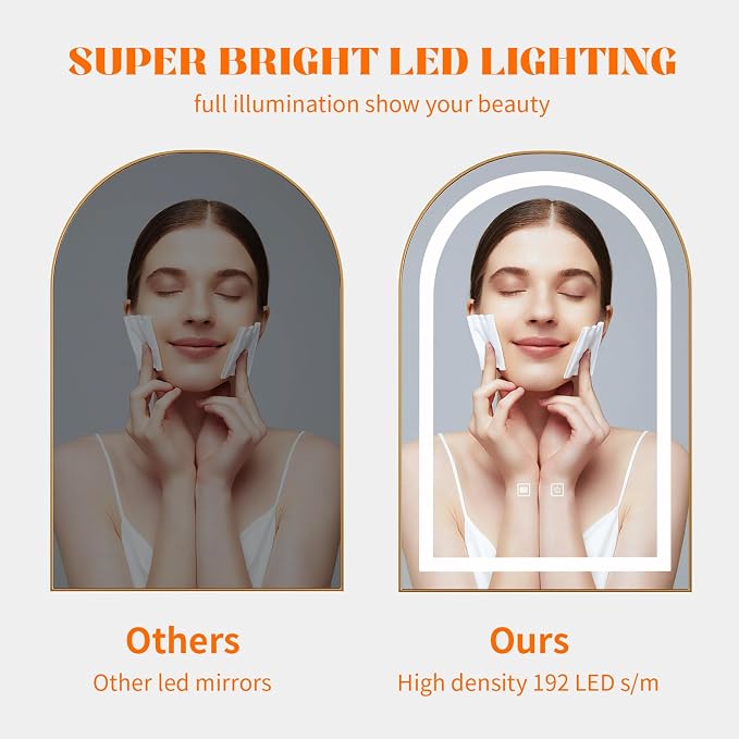 LED Bathroom Mirrors with Lights, 3 Colors Dimmable, Wall Mounted Lighted - Image 6