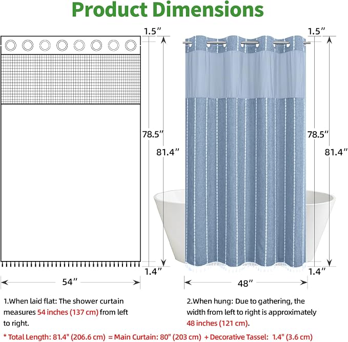 No Hook Stall Shower Curtain - Image 7