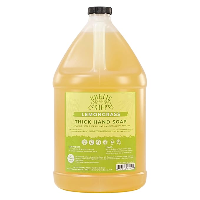 Adams Handmade Soap Thick Organic Castile Liquid Hand Soap 1 Gallon Refill by AdamsHandmadeSoap