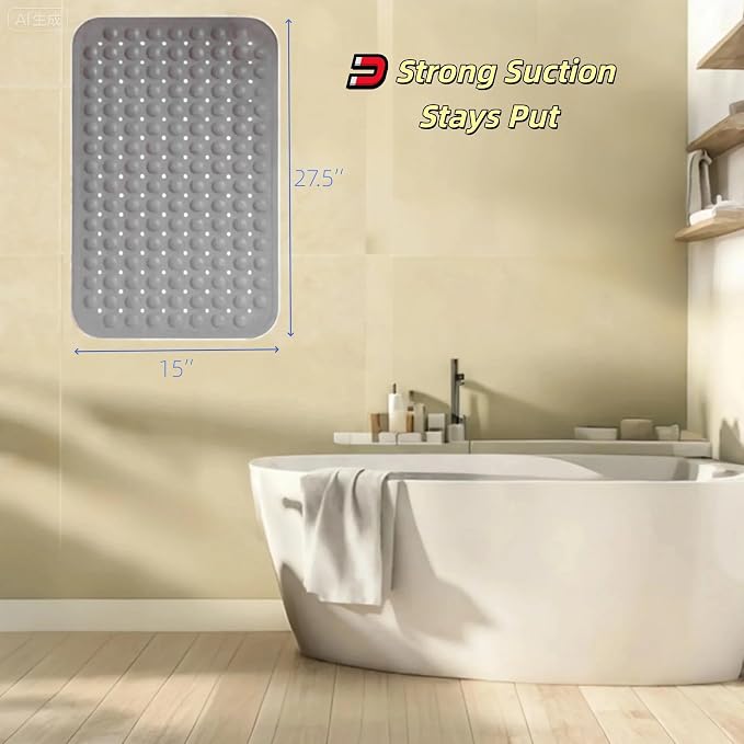 Bath and Shower Safety Mats 27.5x15 inch, Non Slip - Image 4