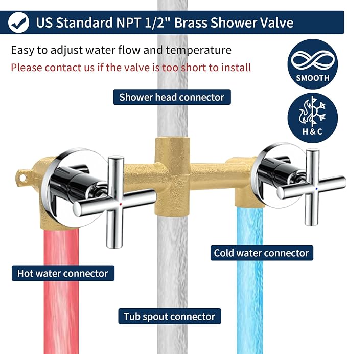 2 Handles Shower Faucet Set - Image 4