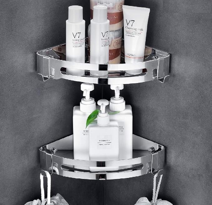 NearMoon Bathroom Shower Caddy 2 Pack, No Drill 304 Stainless Steel Shower - Image 7