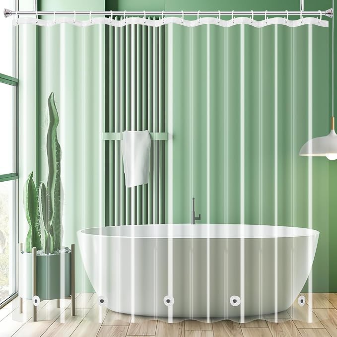UFRIDAY Extra Wide Clear Shower Curtain Liner 108 x 72 inch, PEVA Shower Curtain by UFRIDAY