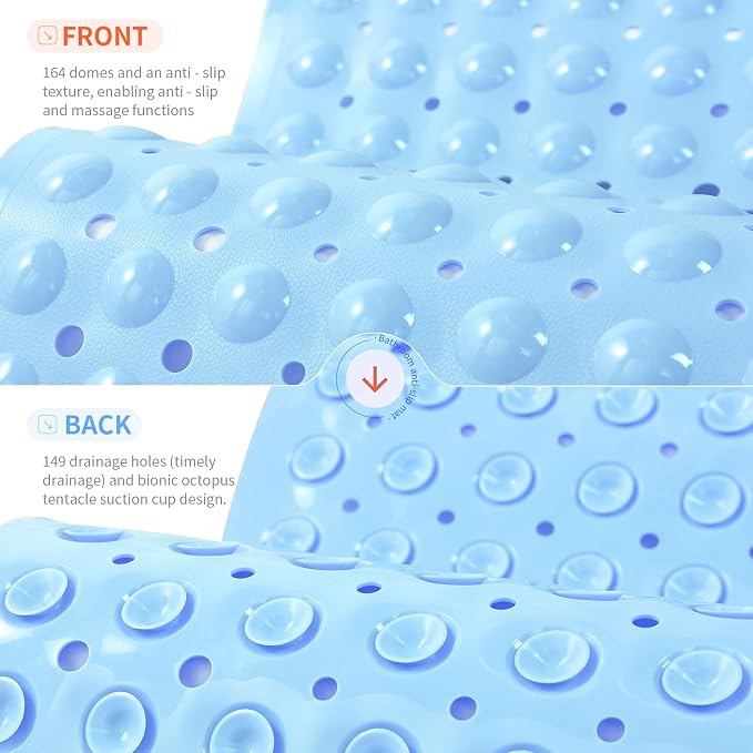 Anti-Slip Bathtub Shower mat, 20.8×20.8（Approximately 53×53cm） inch Soft - Image 2