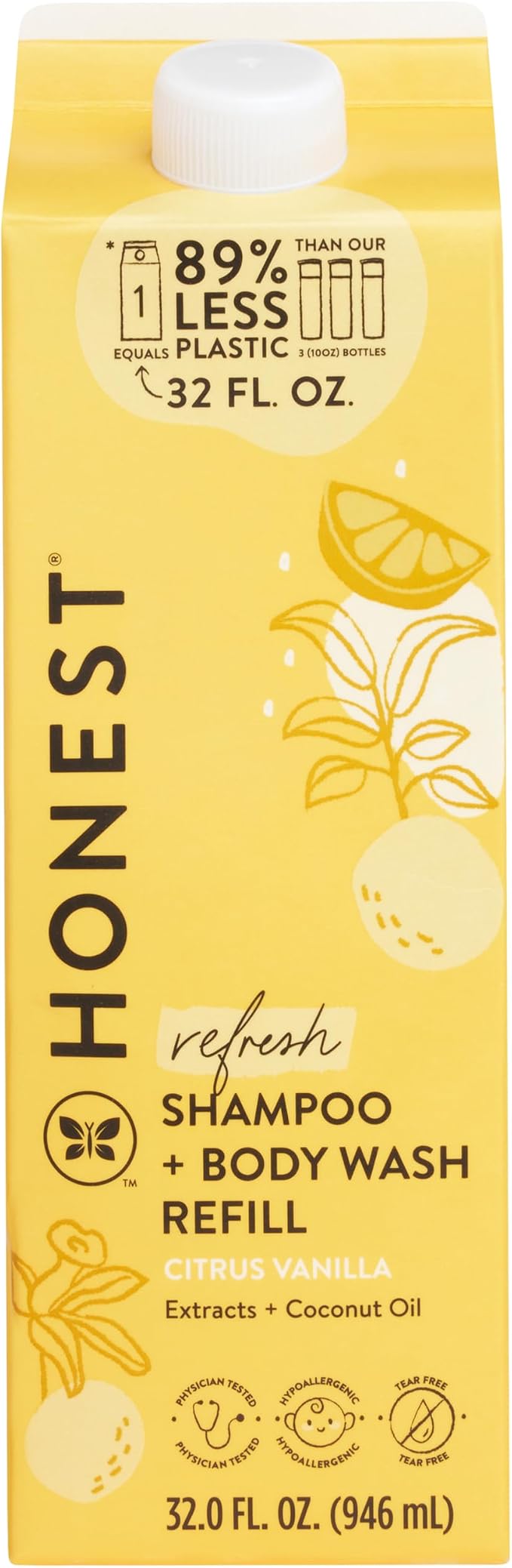 The Honest Company 2-in-1 Cleansing Shampoo Body Wash Refill Carton Gentle by TheHonestCompany