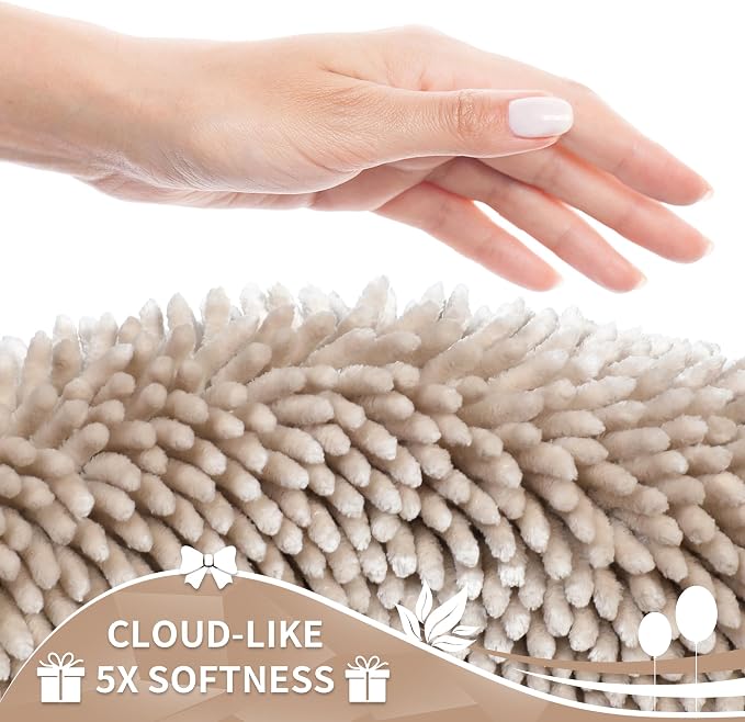 Yimobra Toilet Rugs U Shaped Washable, Extra Thick Soft Absorbent Chenille - Image 3
