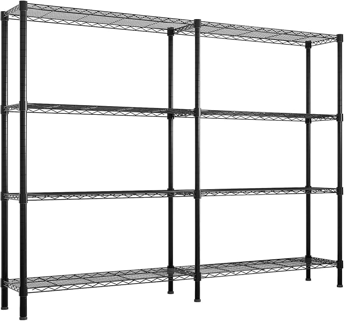 4 Tier Storage Racks Shelving, Heavy Steel Pantry Shelves, Adjustable Wire - Image 9