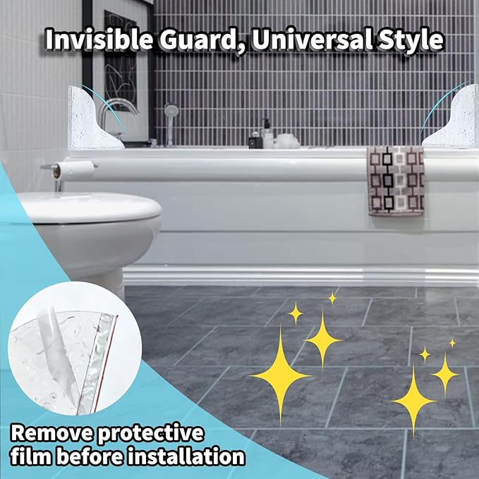 2Pack Shower Splash Guard for Bathtub, Walk in Shower Water Guard Made of - Image 2