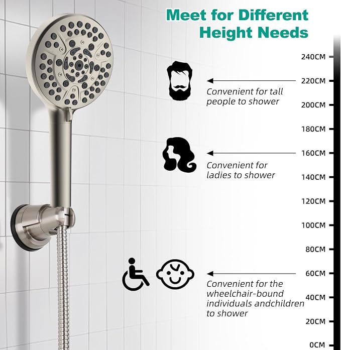 2 Pack Vacuum Suction Cup Shower Head Holder, Removable Shower Head Bracket - Image 4