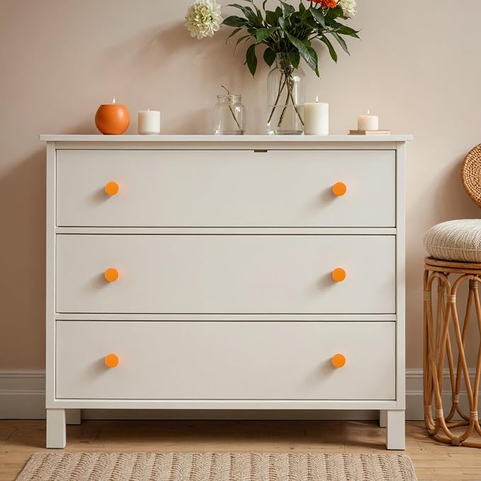 Ravinte 30 Pack Cabinet Knobs Orange Kitchen Cabinet Knobs Round Dresser Drawer - Image 5