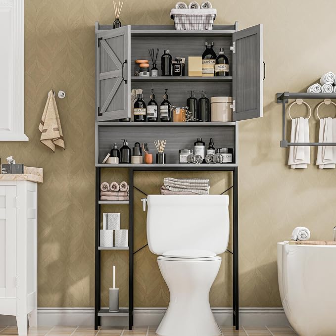 Vabches Over The Toilet Storage Cabinet, Farmhouse Storage Cabinet Over Toilet - Image 3