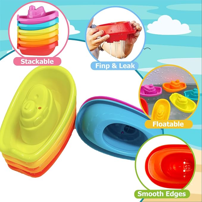 17 PCS Baby Bath Toys for Kids Ages 1-3, Mold Free No Hole Bathtub Toys - Image 4