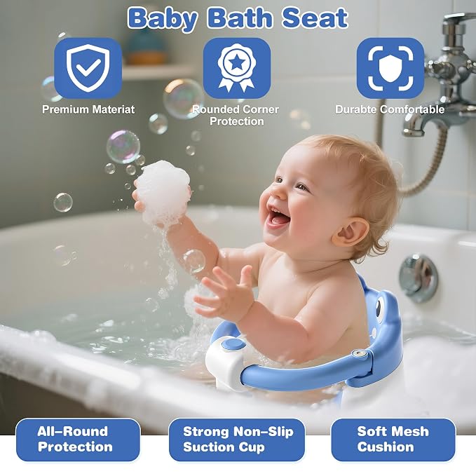 Baby Bath Seat for Babies 6 Months & up Non-Slip Toddler Bath Seats for Sitting - Image 7