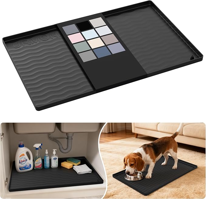 URMONA Waterproof Silicone Under Sink Mat 22'' x 14'' Shelf Liner by URMONA