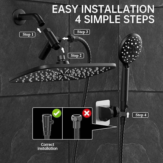 Veken 11.8 Inch Rectangle Rain Shower Head - Image 6