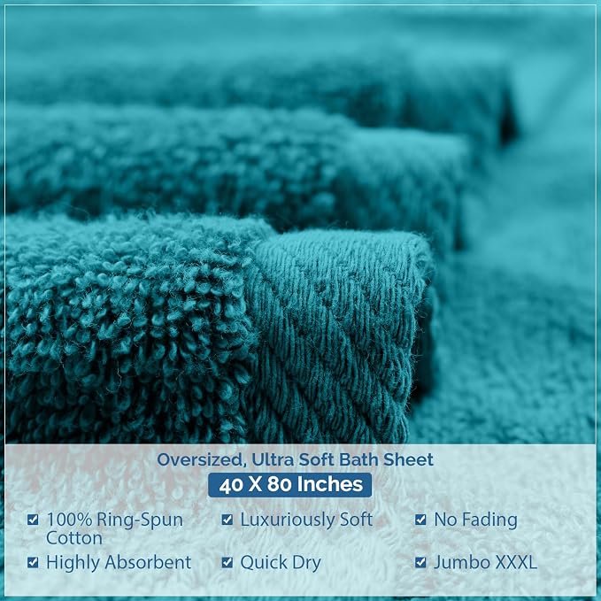 DAN RIVER Pack of 1 Bath Sheet 40x80 Inches, Premium Oversized Towels - Image 5