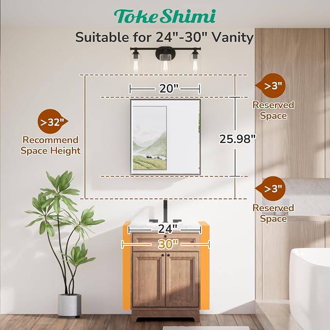 TokeShimi 20 x 26 Bathroom Medicine Cabinet - Image 8