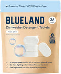 BLUELAND 100% Plastic-Free Dishwasher Detergent Tablets, Free & Clear, by BLUELAND