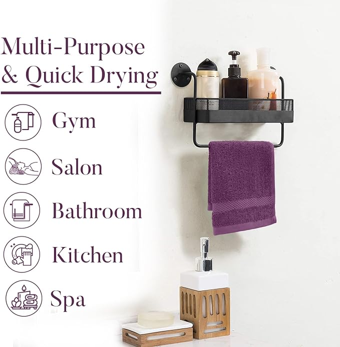 DAN RIVER 12-Pack Premium 100% Cotton Purple Passion Face Towels – Reusable - Image 4