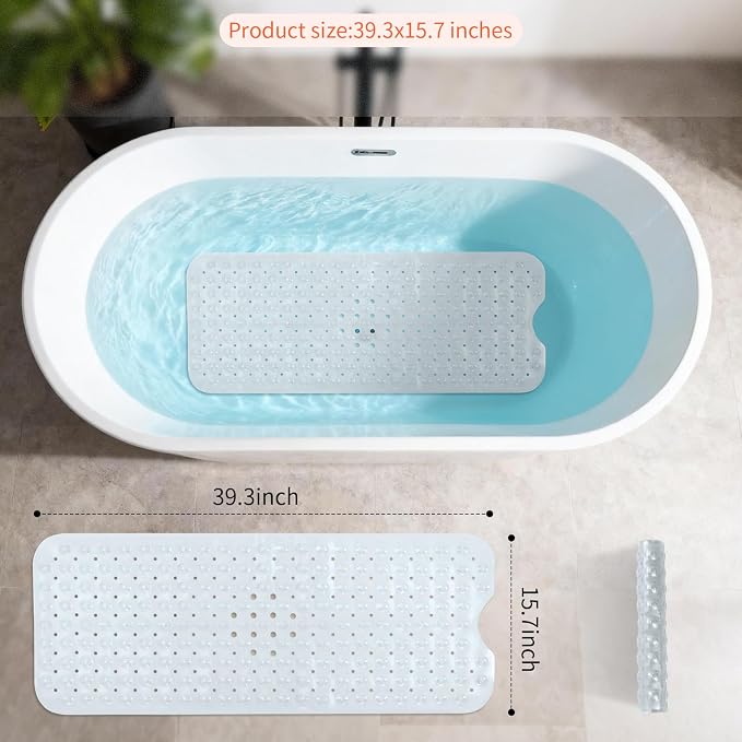 Anti-Slip Bathtub Shower mat, 39.3×15.7 inch（Approximately 100 × 40cm） Soft - Image 3
