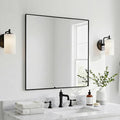28x28 Inch Black Bathroom Mirror, Copper-Free Aluminum Alloy Frame Vanity Mirror by LEDLUX