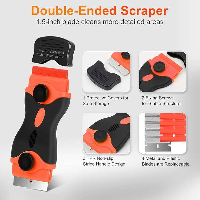 THINKWORK Caulking Tool Kit, 4 in 1 Caulk Remover Tool, Stainless Steel Caulk - Image 3