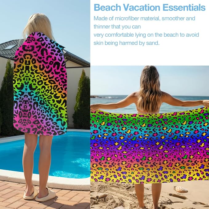 4 Pack Towels for Bathroom, Beach Towel, Microfiber Lightweight Beach Towels - Image 4