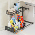 Under Sink Organizer, Heavy Duty Metal Slide Out Sink Shelf Organizer Height by Toyear