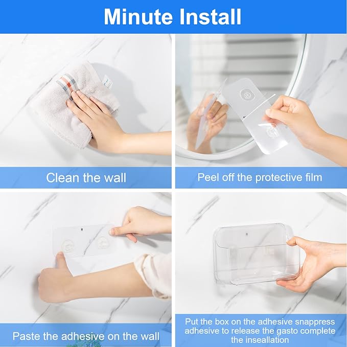 Diesisa 2pc Acrylic Wall Mount Organizer, Adhesive Clear Cabinet Door Organizer - Image 2