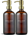 MaisoNovo Soap Dispenser 2-Piece Set | 16.9oz Amber Bottles by MaisoNovo-TheArtofSustainableLiving
