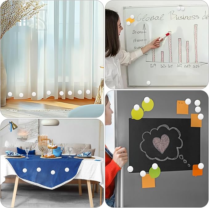 Shower Curtain Weights, Kaluofan 16 Pairs Shower Curtain Magnets, Weighted - Image 7