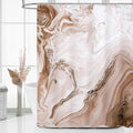 MitoVilla Brown Marble Shower Curtain, Abstract Ombre Fabric Shower Curtains by MitoVilla
