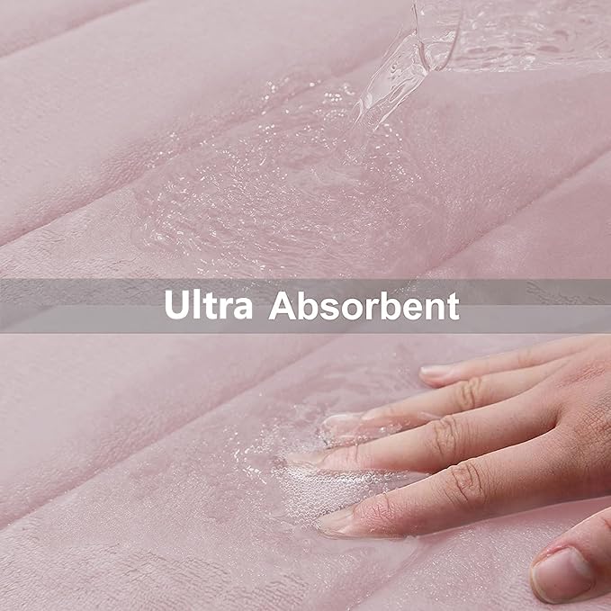 Buganda Memory Foam Bath Mat, Ultra Soft and Non-Slip Bathroom Rugs, Water - Image 5