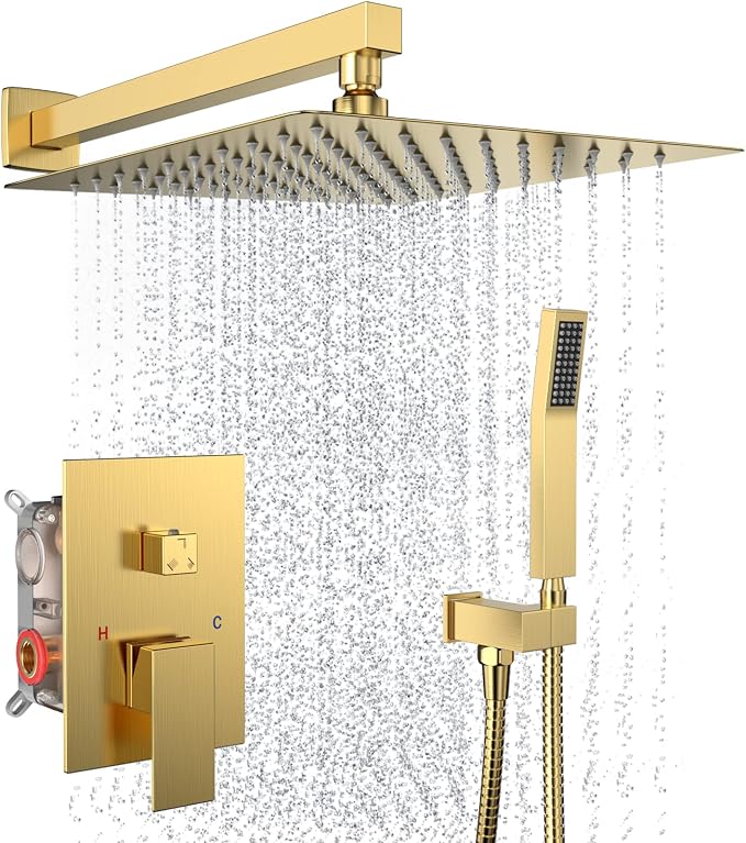 Rain Shower System 10 Inches Shower Head by Dlvsoby