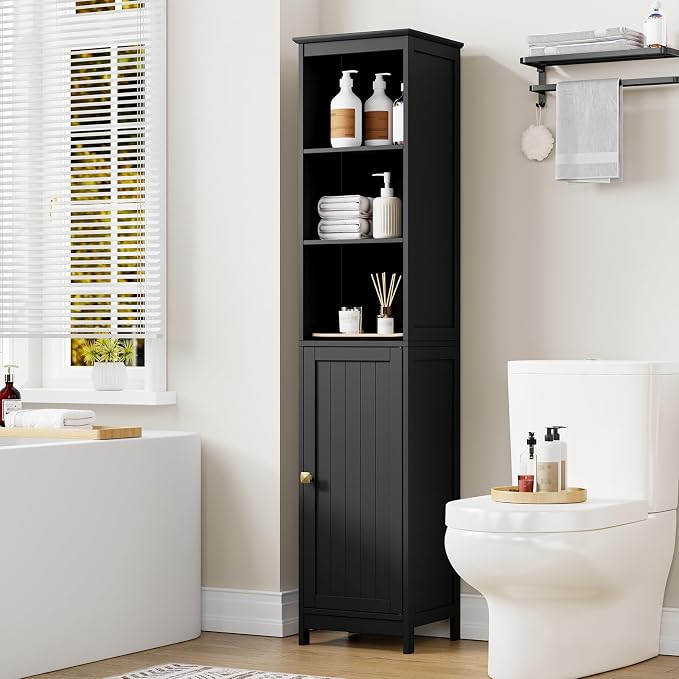 RRX Tall Bathroom Storage Cabinet, Slim Bathroom Cabinet - Image 2