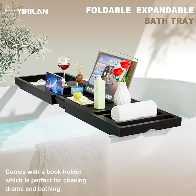 Yirilan Foldable Bathtub Caddy, Expandable Bath Tray, Unique House Warming Gifts - Image 6