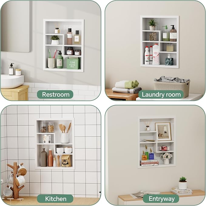 Stainless Steel Recessed Medicine Cabinet 14 * 18, Rust-proof Metal Wall Niche - Image 5