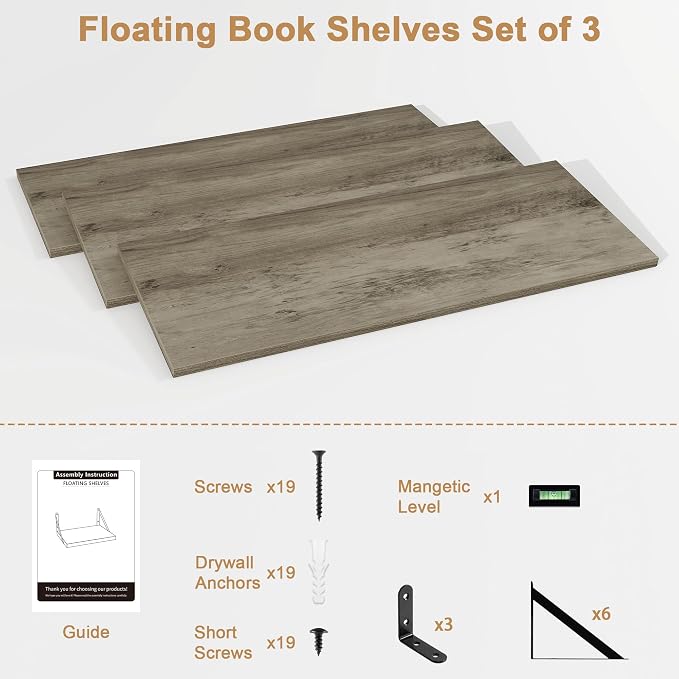 Fun Memories Long Wall Shelves for Bedroom, Rustic Wood Display Shelf for Home - Image 7