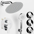 Shower Faucet Set 8IN Brass Rough-In Valve Body Trim Kit Rainfall Included by JQBQS