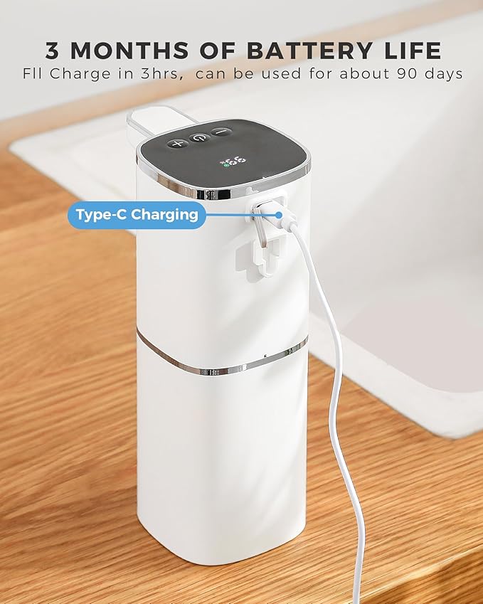 2 Pack Automatic Foaming Soap Dispenser, 400ml//13.53oz Rechargeable, - Image 5