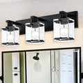 3-Light Black Bathroom Light Fixture Over Mirror, Vanity Wall Lighting by WINSHENLighting