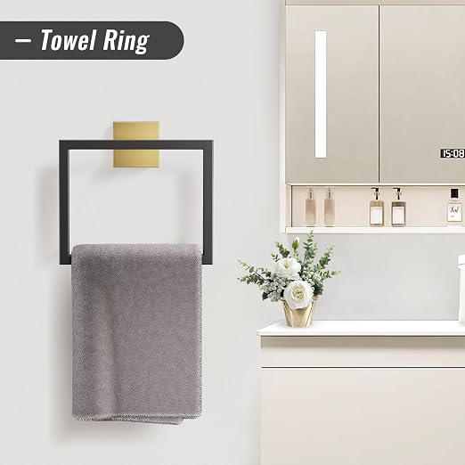 YACVCL 10-Piece Towel Bar Set, SUS304 Stainless Steel 23.6 Inch Towel Holder - Image 3