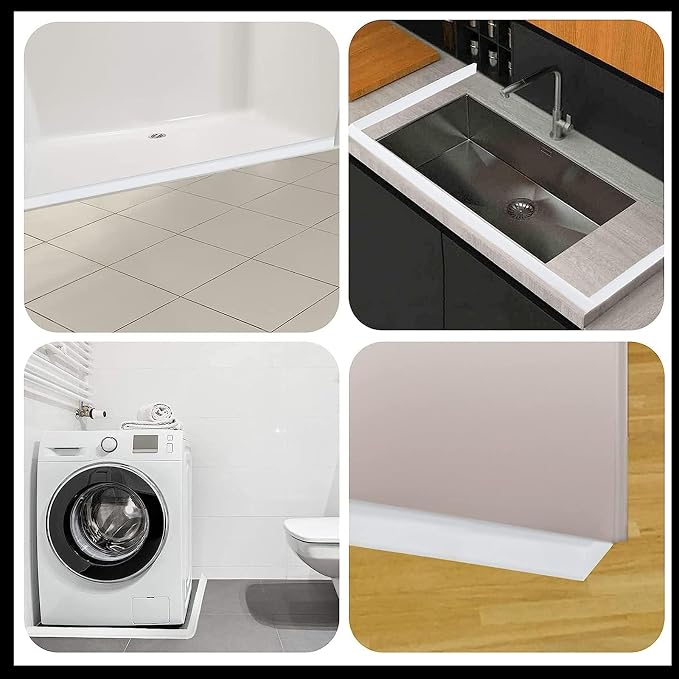 Raycity Collapsible Shower Threshold Water Dam Barrier, Shower Door and Kitchen - Image 8