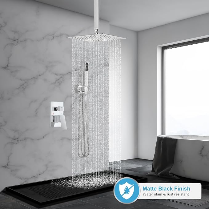 Deluxe Shower Faucet Set, Rain Shower System, 10 inch Ceiling Shower Faucet - Image 2